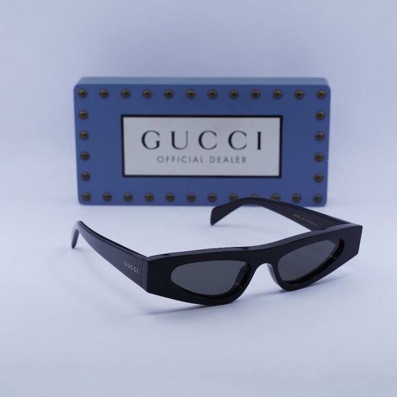 Gucci GG1779S 001 Cat Eye Sunglasses - Black/Grey - Picture 1 of 11